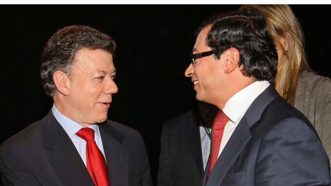 Expresidente Juan Manuel Santos y Presidente Gustavo Petro