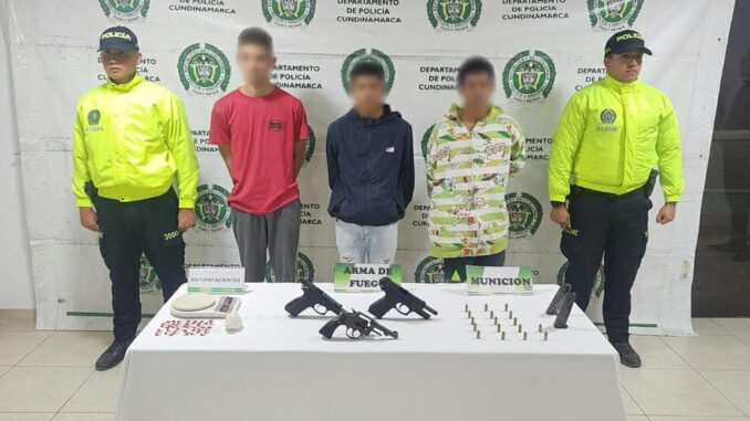 Los tres presuntos autores del asesinato del patrullero Jaime Andrés Avila